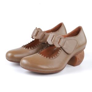 China S390 Leather Shoes Handmade Toe Layer Cowhide High Quality Women'S Shoes Custom Logo factory
