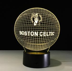 China Boston Celtic 7 Colors Change 3D LED Night Light with Remote Control Ideal For Birthday Gifts And Party Decoration factory