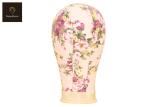 Purple Floral Color Height 24cm cork Canvas Wig Head Smooth Surface