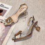 6111-7 Sexy Pointed-Toe Rhinestone Snake Print High-Heeled Shoes With Thin
