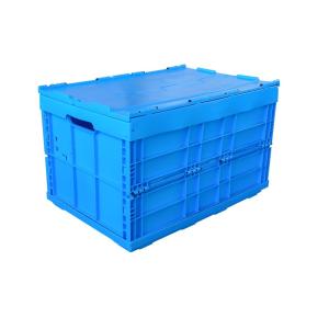 PE Collapsible Moving Folding Crate with Lid for Industrial Stackable Plastic