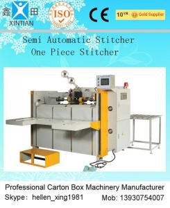 China High Speed Semi Automatic Carton Folding and Stitching Machine 400nails/min factory
