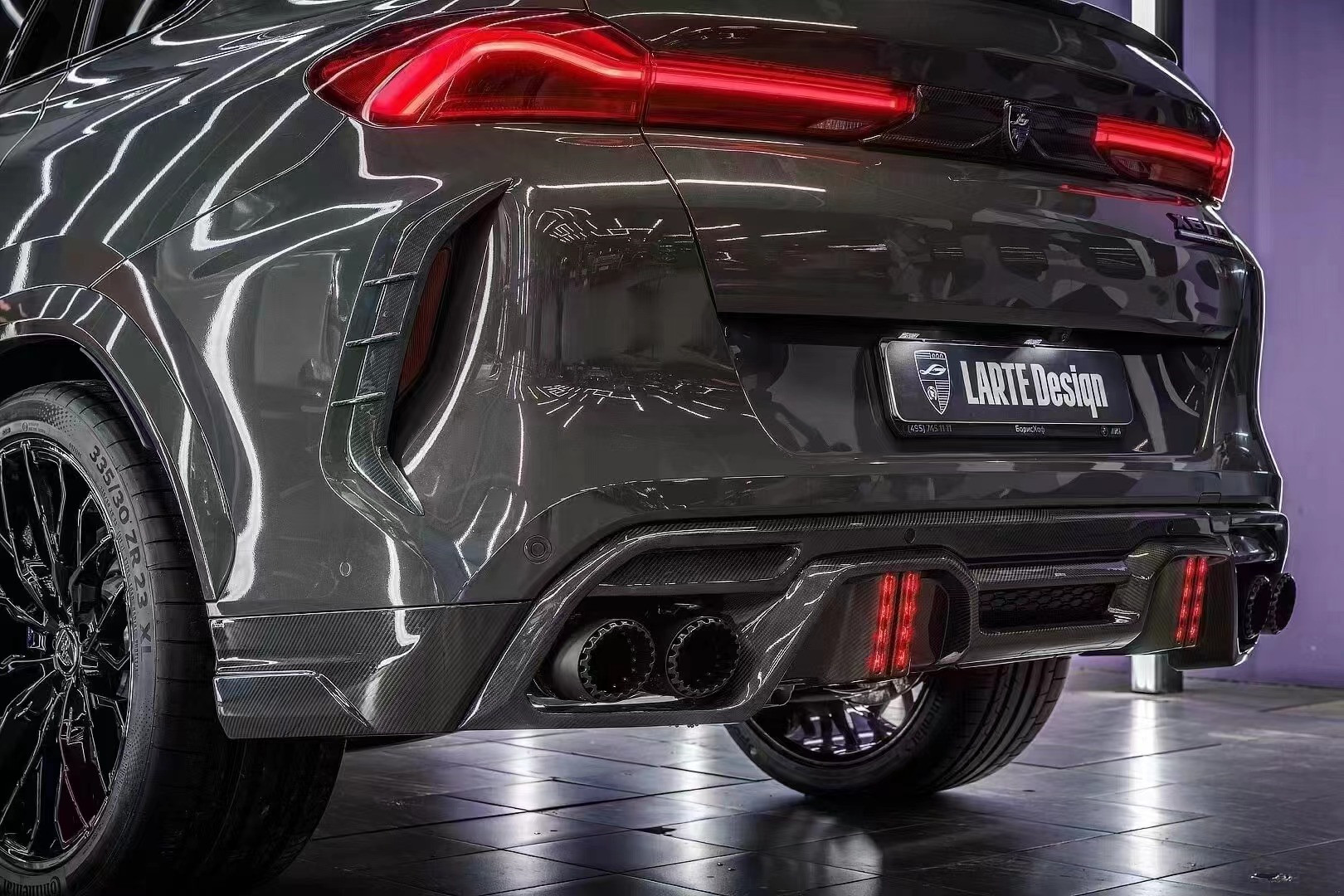 Auto Parts for BMW X6M F96 Carbon Fiber Body Kit X6M F96 Upgraded LARTE Design Style Front Shovel Diffuser Spoiler Body Kit