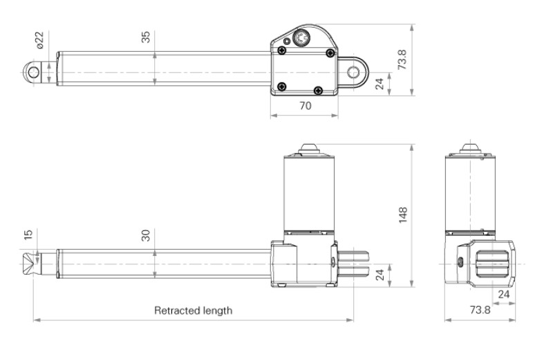 4000N Electric Linear Actuators 12 24V DC Direct Cut Hall Sensors Recliners Or Lift Chairs