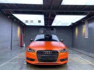 China Cars scratch resistant vinyl wrap swipeable Matte Metallic Orange Wrap factory
