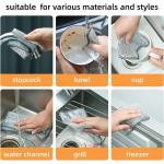 KILINE Dual-Sided Silver and Steel Wire Dishwashing Cloth Durable Bamboo Fiber