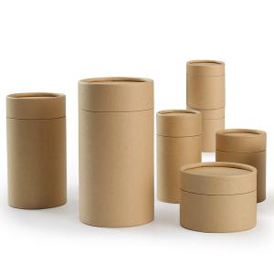 China Personalized Cardboard Tube Packaging With Lid UV Coating Embossing on sale