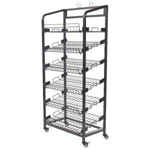 Inro 6 Shelves Metal Wire Display Racks With Caters Adjustable Height Shelf
