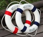Wall Hanging Decorative Life Preserver Ring 20.5" Hard Foam For Life Saver