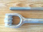 Hot Dip Galvanized Earth Anchors Rods / Twin Eye Steel Ground Anchors 6" Thread