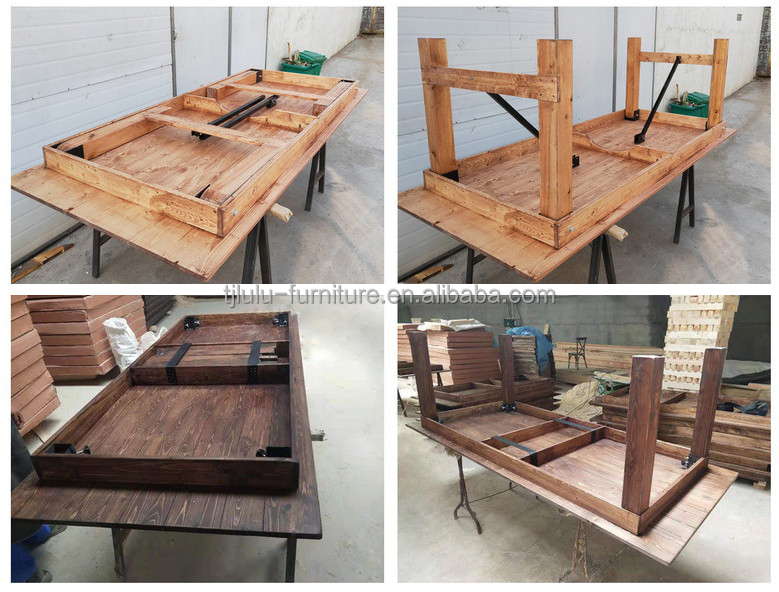 Foldable Pine Frame American Walnut Color Solid Wood Dinning Table with Modern Simple Design and Sturdy Construction
