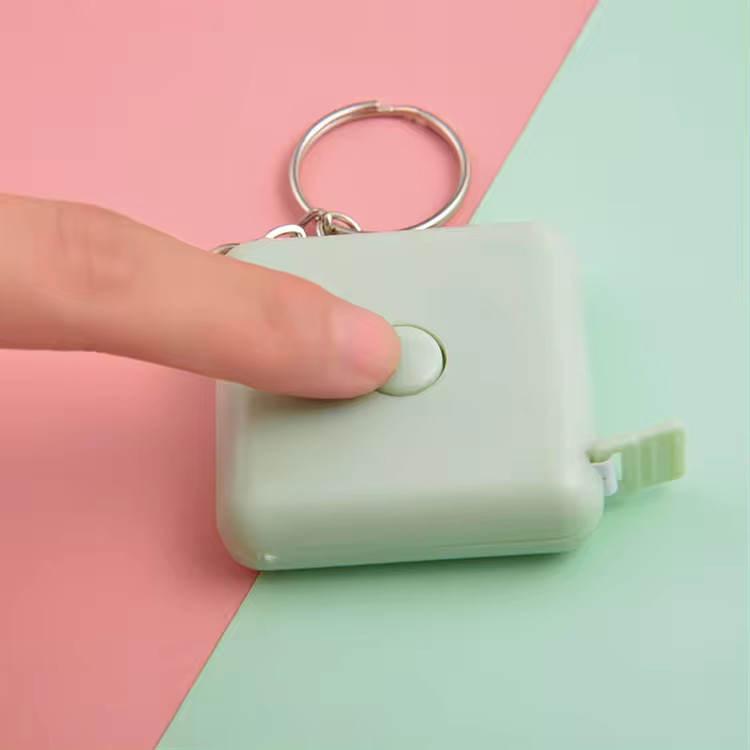 1.5m Portable Keychain Mini Tape Measure For Health And Fitness 60 Inch Square Plastic Measuring Tape With Your Logo