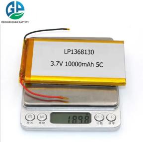 China 1368130 3.7v 10Ah 10000mah Lithium Polymer Battery Cell Rechargeable factory