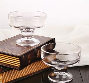 China 200ml Pudding Yogurt Salad Milkshake Cup 10cm Caliber Glass Ice Cream Bowl factory