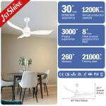 52 Inch Consumption ABS 3 Blade DC Motor Fancy Ceiling Fan Light for Home Hotel
