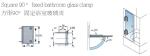 glass clamps DL101, Material Zinc alloy, Satin and Mirror, 55x90mm