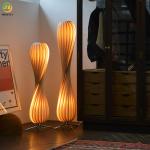 Wabi-sabi retro wood floor lamp for tea room hotel study bedroom homestay living