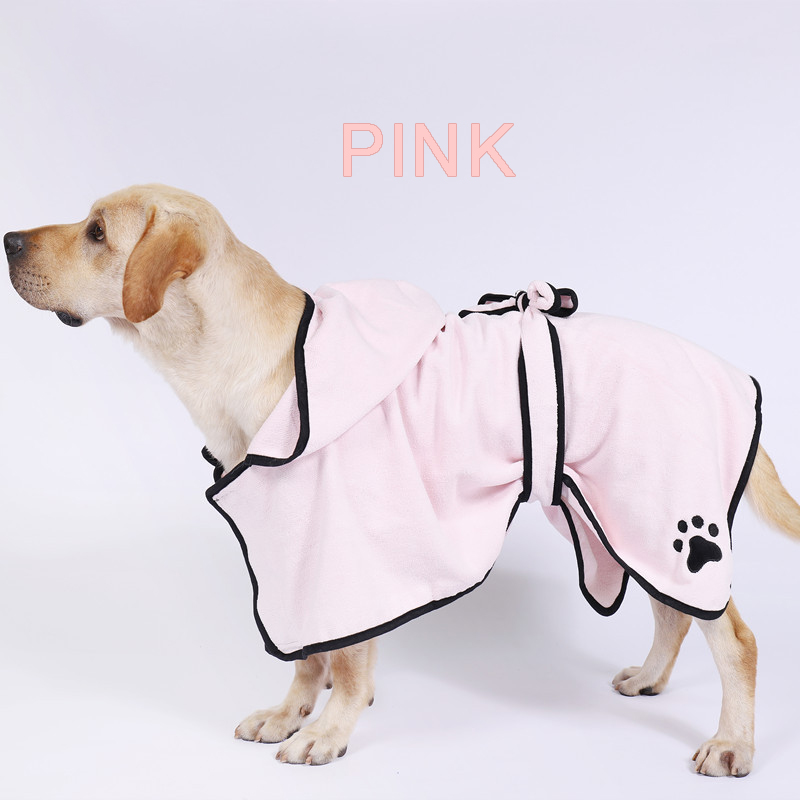 Coffee Super Absorbent Pet Bathrobe Quick Dry Microfibre Dog Robe All Season