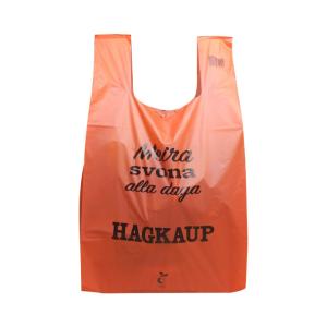 China Biodegradable Reusable T Shirt Bags Easy Tie Handle Singlet Checkout Bags Customized factory