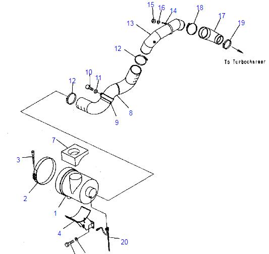 207-01-72110 Air-Hose Air Applied For PC300-7 PC340NLC-7 PC350-7 Komatsu Engine Cleaner System Parts