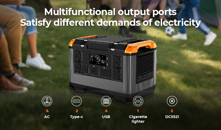 Large Capacity 2400W Portable Solar Power Station Golden Supplier MPPT Controller With EU/US/UK Plugs For Outdoor Use