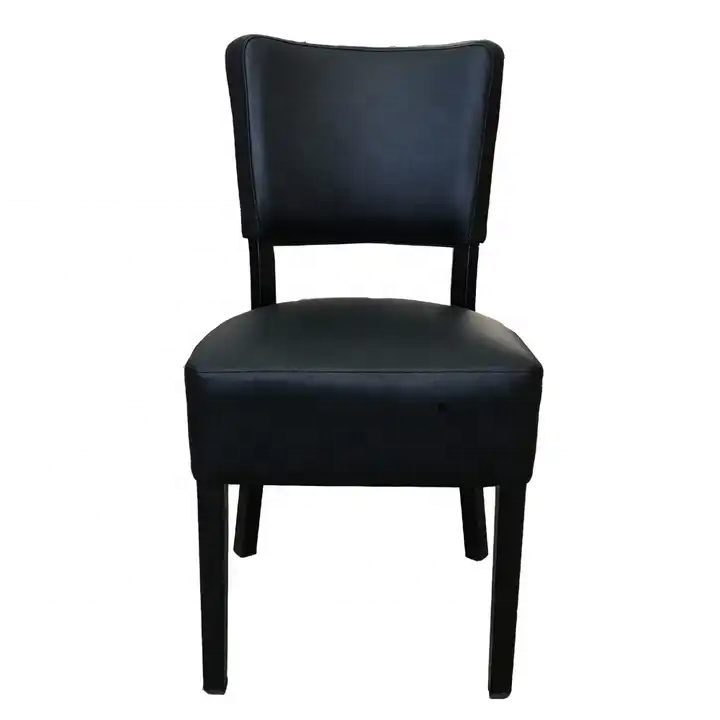 Walnut PU Leather Upholstered Dining Chair for Cafes Restaurants and Hotel Event Banquets