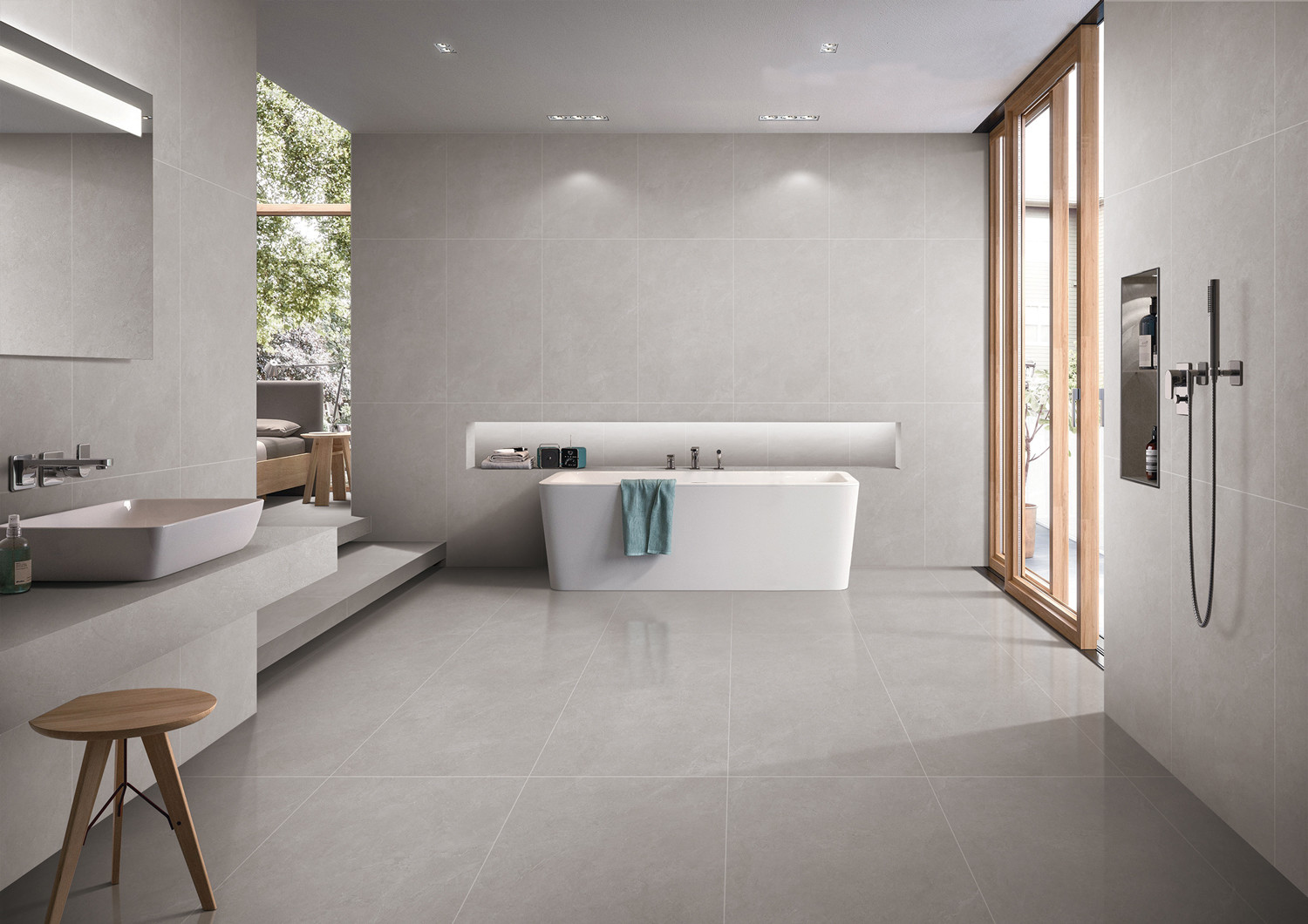 Gray Baby Face Glazed Vintage Porcelain Floor 120x60cm Tiles For Bathroom And Dining Room