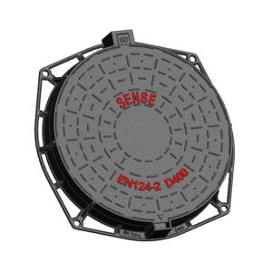 China D400 Drainage Round Cast Iron Recessed Manhole Cover Municipal Construction on sale