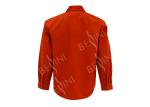 Men's 65%Polyester 35%Cotton Twill Orange Work Shirt Long Sleeve