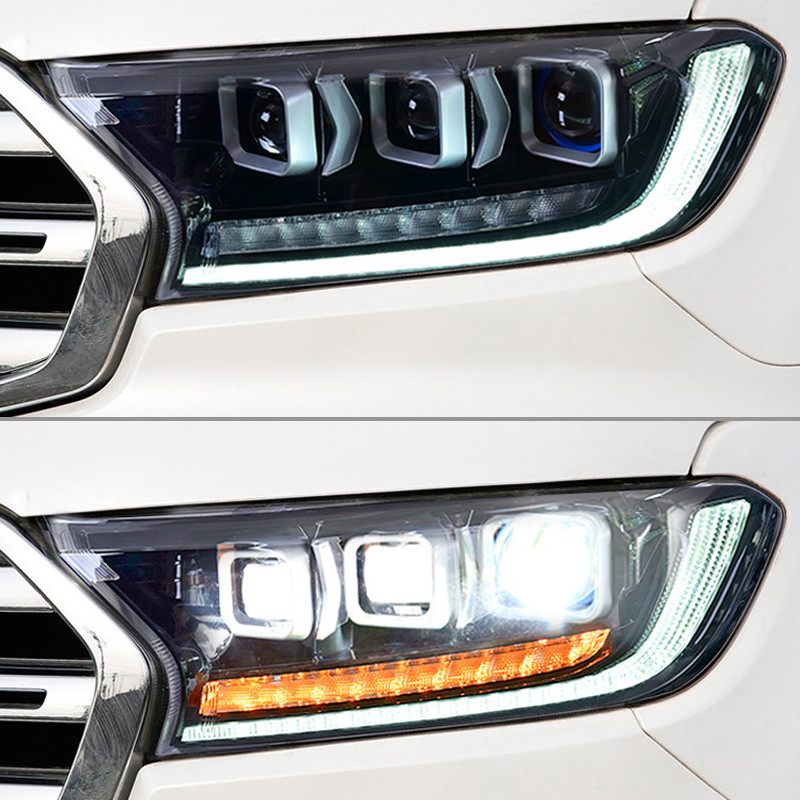 LED 3 Lens Ford Ranger Headlight With Streamer 0.13CBM Volume