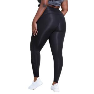 China BSCI Flatlock Stitching Ladies Gym Tights Black Active Fit Shaping Tights factory