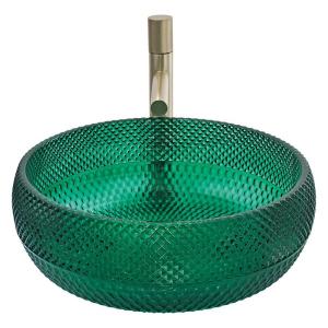 China Countertop Mounted Glass Vessel Sinks Crystal Bathroom Wash Wash Basin factory