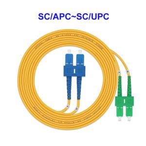 China OEM ODM Single Mode Fiber Optic Cable , SC APC SC UPC 2 Core Fiber Cable factory