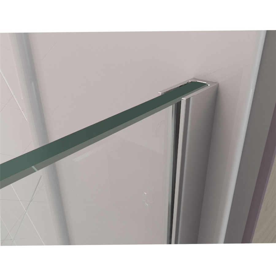 Frameless Tempered Glass Shower Screen Polished Chrome For Bathtub