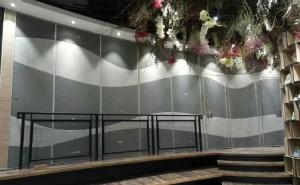 China Hotel Wooden Partition Wall / Movable Room Dividers Top Ceiling System factory