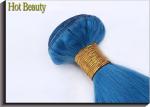 Double Stitch Weft Hair Extensions Human Hair Dark Blue Color AAAA Grade