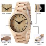 Design hot sell natural bamboo wooden watch maple wooden strap watches