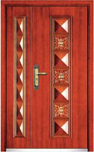 China steel wood security armored door factory