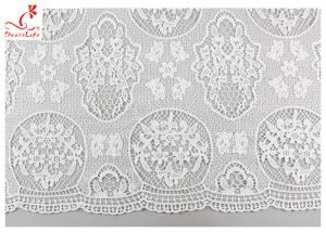 China Guipure Embroidered Floral Lace Fabric With Chemical Poly Milk Silk Comfortable factory