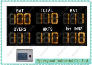 China Outdoor Electronic Cricket Scoreboard With RF Remote Console and Amber Color factory