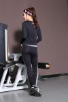CPG Global Women Pure Black Polyester Sexy Slim Fit Long Sleeves Round Collar
