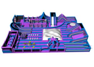 China Custom Purple Gigantic Inflatable Theme Park / Kids Trampoline Park factory