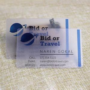 China Transparent Pvc business Card Printing factory