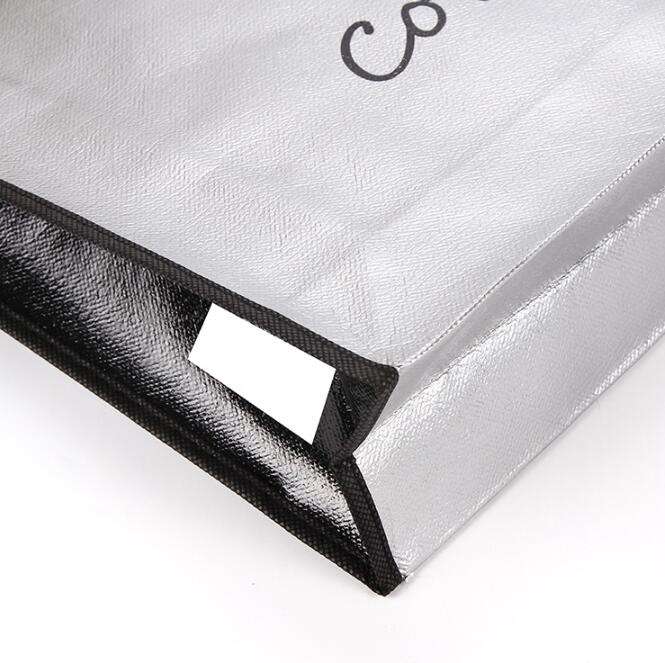 Non-Woven Fabric Bag Custom LOGO Printing Laser Metal Film Tote Bag for Scarves Shawls