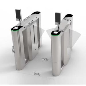 China Slim Body Soft Wing 600mm RS485 Retractable Flap Barrier on sale