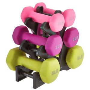 China 6kg 9kg 12kg Vinyl Coated Dumbbell Set With Rack Anti Slip factory