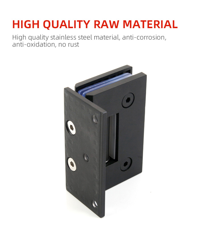 Modern Design Matt Black Stainless Steel 90 Degree Wall Mounted Shower Glass Door Hinge