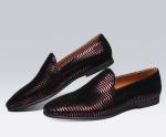 Italian Mens Leather Loafers Shoes / Mens Suede Oxford Shoes With Wave Pattern
