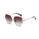 Rimless Women UV400 Metal Frame Polarized Sunglasses Oversized Gradient