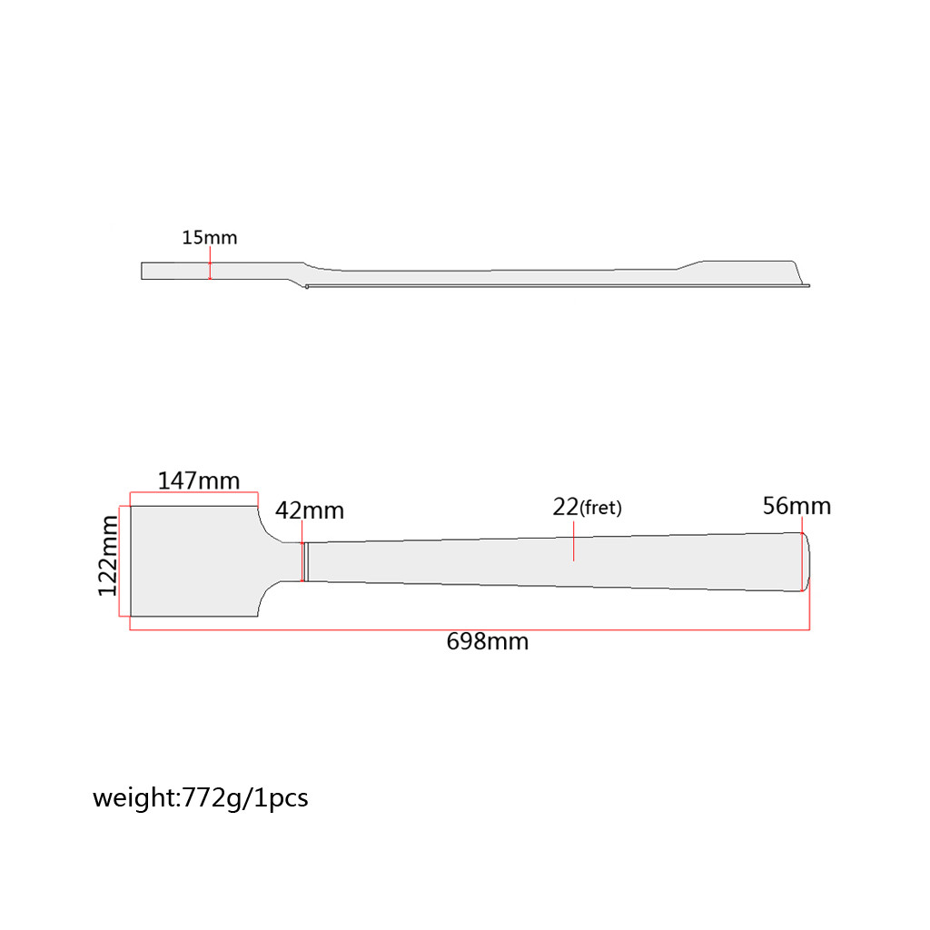 22 Frets Maple Wood Electric Bass Guitar Neck Musical Instruments Parts